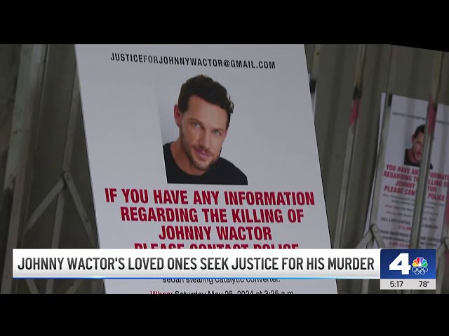⁣Johnny Wactor's loved ones march for justice in Downtown LA