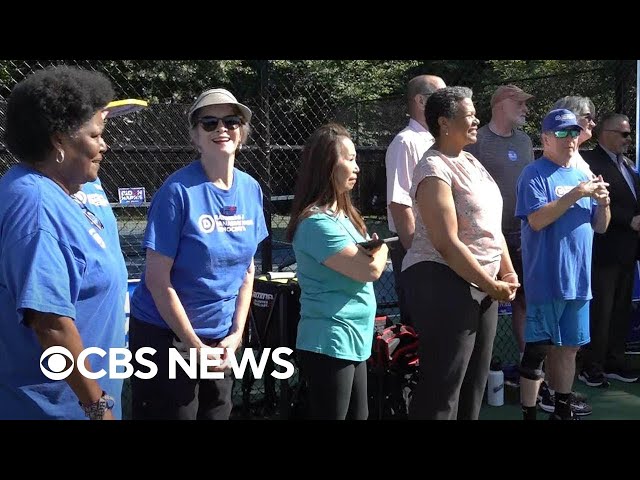 ⁣Biden campaign courts older voters with pickleball tournament