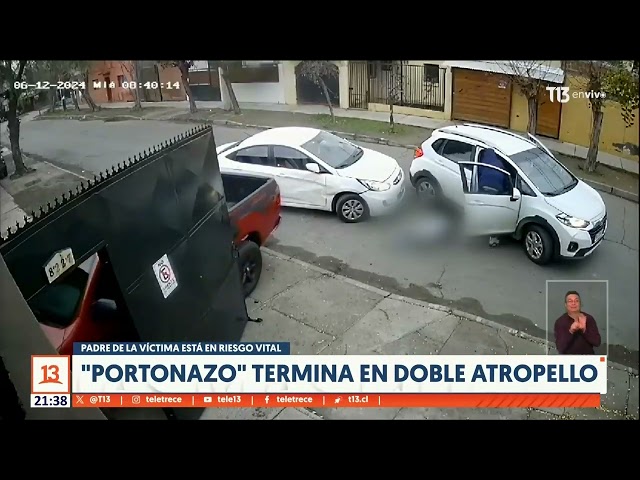 ⁣Víctima en riesgo vital: "Portonazo" termina en doble atropello en San Ramón