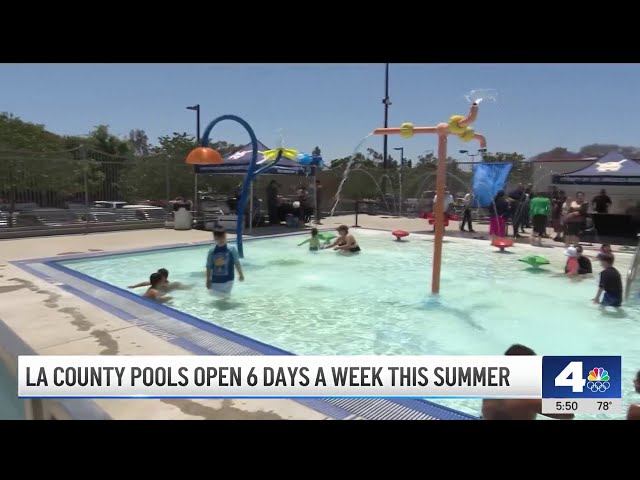 ⁣LA County pools will be open 6 days a week for the summer