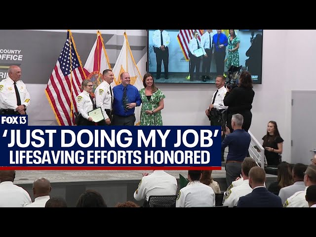 ⁣Deputy, two school staffers recognized for saving teen's life