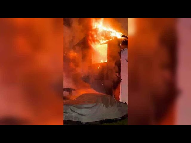 ⁣RAW VIDEO: North Charlotte house engulfed in flames