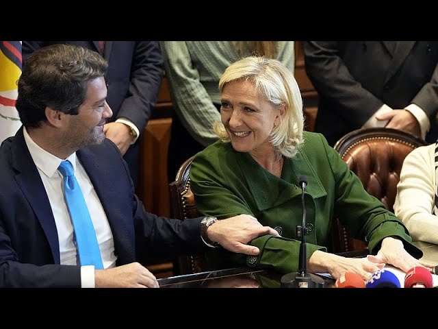 ⁣Marine Le Pen et ses alliés se réunissent à Bruxelles après les européennes