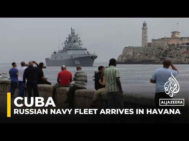 ⁣Russian navy fleet, including frigate, nuclear-powered sub, arrives in Cuba