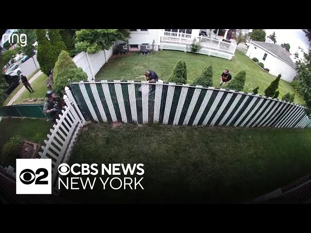 ⁣Video shows Carteret double shooting suspect being arrested in backyard