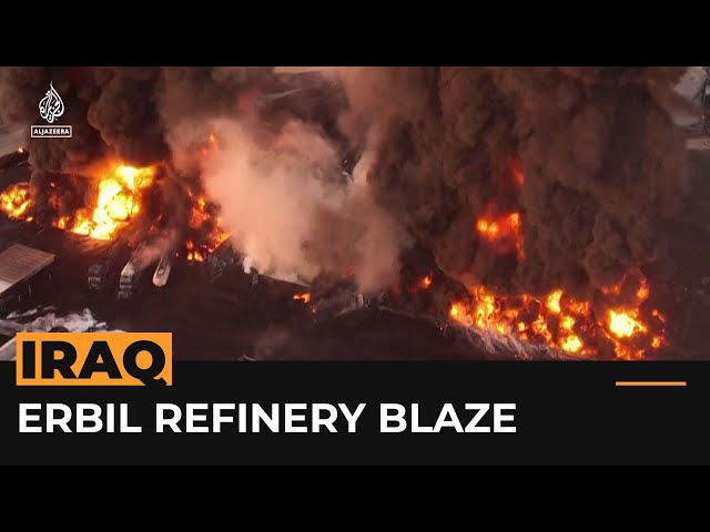 ⁣Battle to contain oil refinery fire in Iraq | Al Jazeera Newsfeed