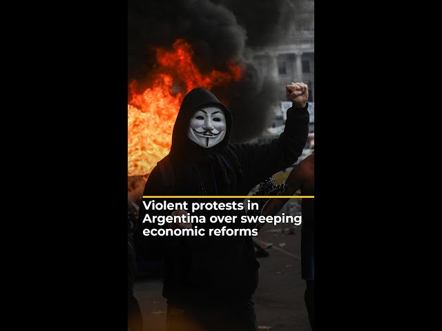 ⁣Violent protests in Argentina over sweeping economic reforms | AJ #shorts