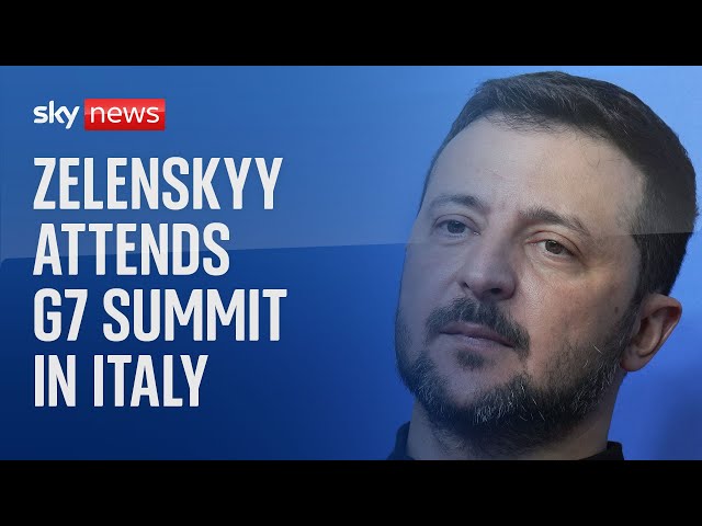⁣Watch live: Zelenskyy arrives at G7 summit in Italy