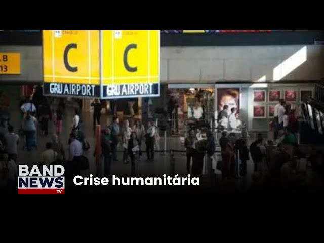⁣400 estrangeiros aguardam refúgio em aeroporto | BandNews TV