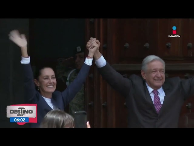 ⁣López Obrador comparte imagen animada de su reunión con Claudia Sheinbaum