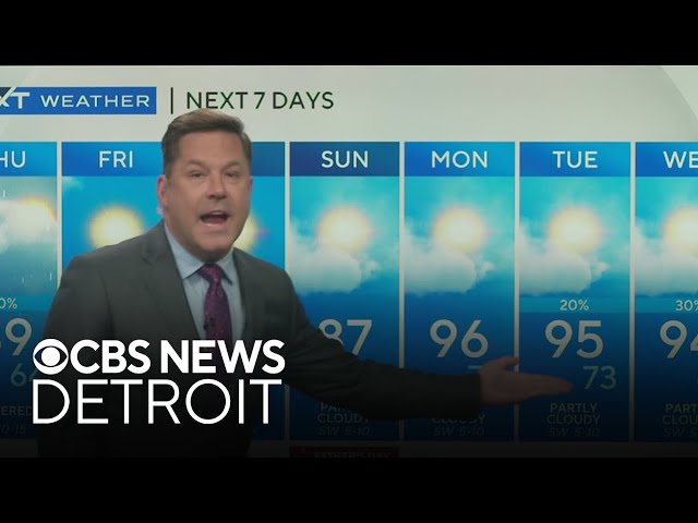 ⁣Storms and heat on the way for Southeast Michigan