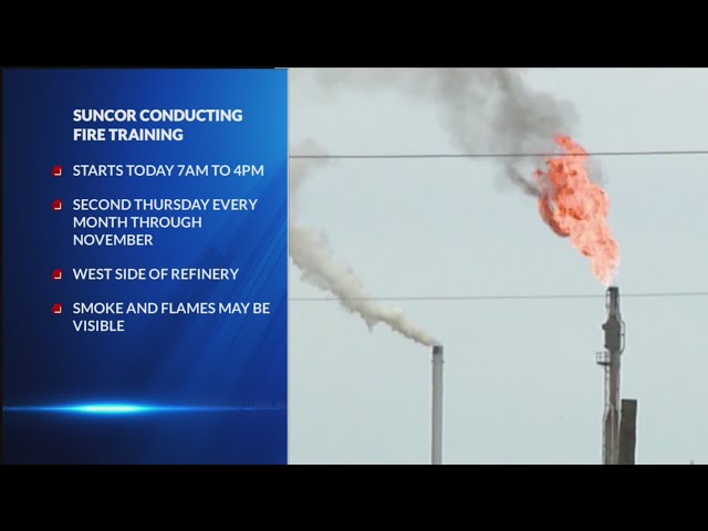⁣Smoke and fire in Commerce City? Suncor conducts monthly training