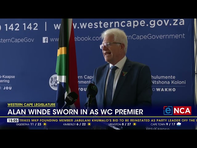 ⁣Alan Winde sworn in as Western Cape premier