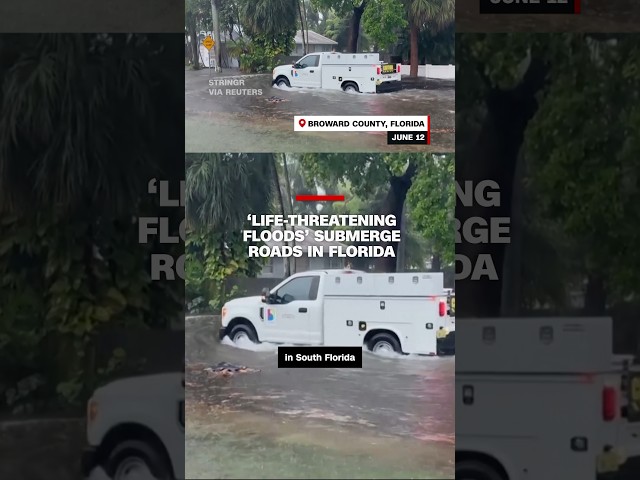 ⁣‘Life threatening floods’ submerge roads in Florida