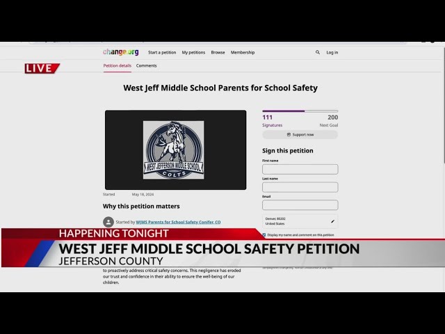 Jeffco middle school parents petitioning for more safety