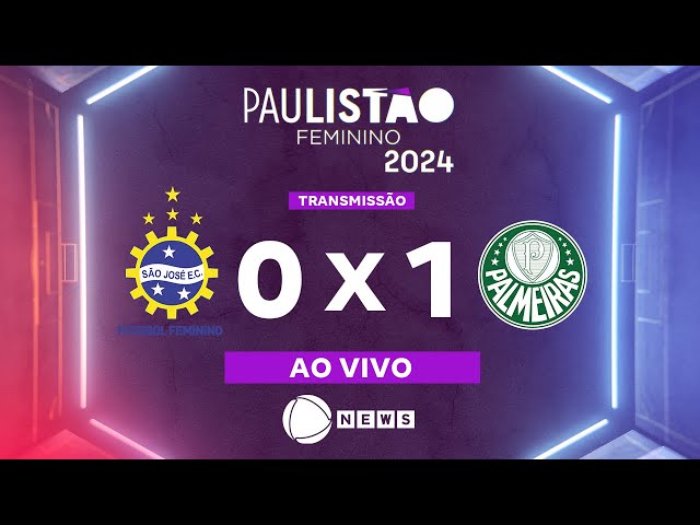 ⁣Paulistão Feminino 2024: São José x Palmeiras ao vivo na Record News - 13/06/2024
