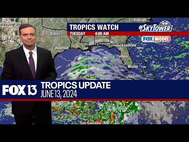 ⁣Tropics update for June 13, 2024
