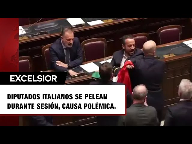 ⁣Diputados en Italia se van 'a las piñas' durante la sesión; genera polémica