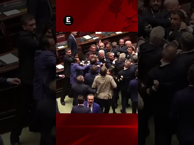 ⁣Diputados italianos se peleandurante sesión, causa polémica.