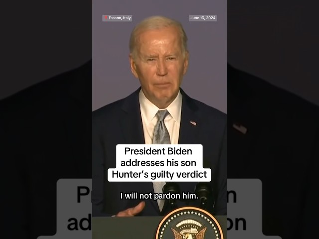⁣President Biden addresses his son Hunter’s guilty verdict