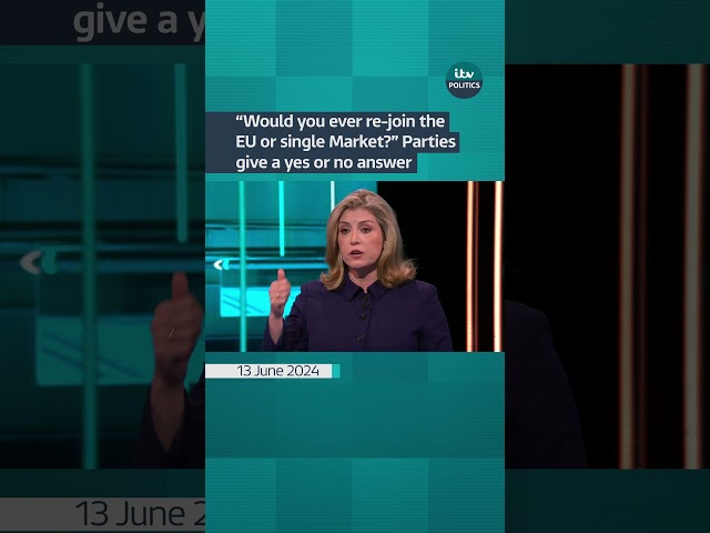 ⁣“Would you ever re-join the EU or single Market?” Parties give a yes or no answer #itvdebate