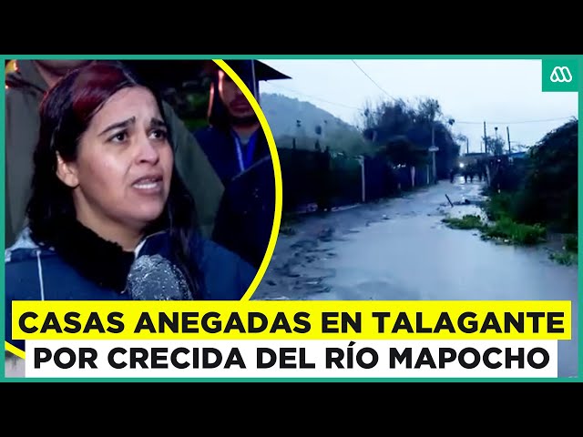 ⁣Río Mapocho: Peligro de desborde genera anegación de calles en Talagante