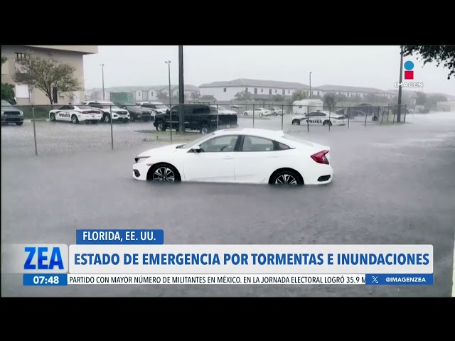 ⁣Declaran estado de emergencia en Florida por lluvias e inundaciones | Noticias con Francisco Zea