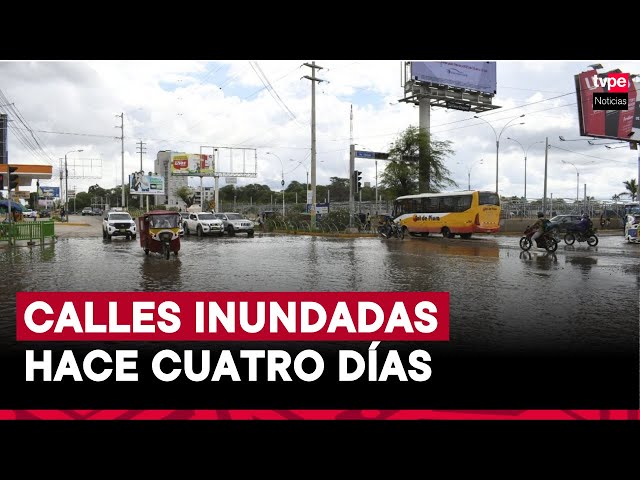 ⁣Piura: vecinos llevan cuatro días con calles inundadas por colapso de desagüe