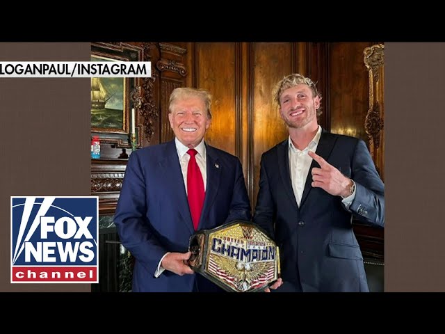 ⁣Trump brings hilarious gift to Logan Paul