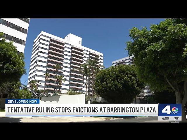 ⁣Tenative ruling stops mass evictions at Barrington Plaza