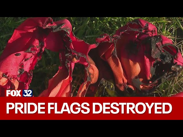 ⁣Far South Side church's pride flags set ablaze by vandals