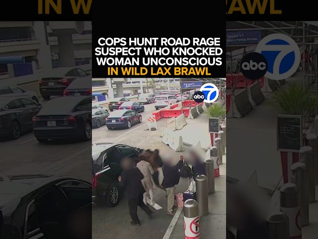 ⁣Woman knocked unconscious at LAX during road-rage fight between 2 men