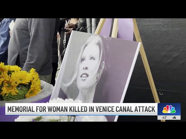 ⁣Memorial held for women killed in Venice Canals attack