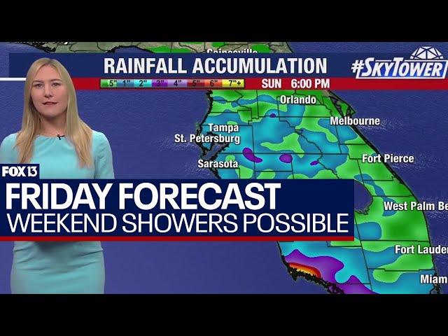 ⁣Tampa weather | rain chances this weekend