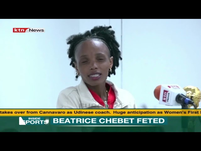 ⁣Beatrice Chebet feted