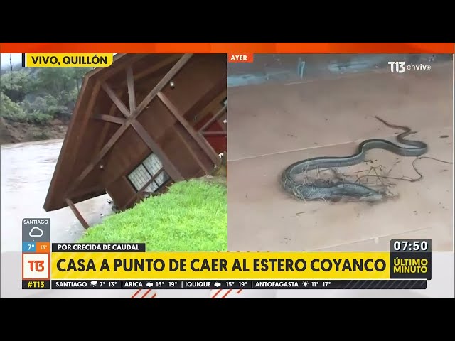 ⁣Casa a punto de caer al estero Coyanco, en Quillón