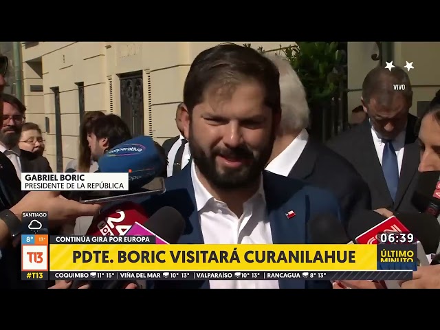 ⁣Presidente Boric visitará Curanilahue tras finalizar gira por Europa