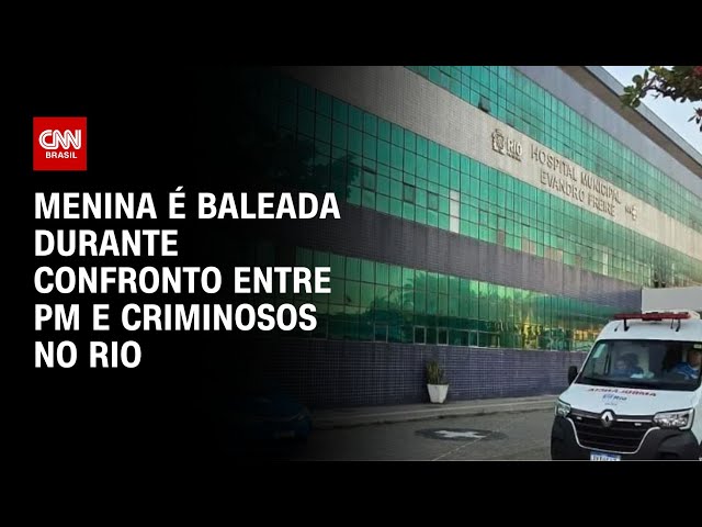 ⁣Menina é baleada durante confronto entre PM e criminosos no RJ | LIVE CNN