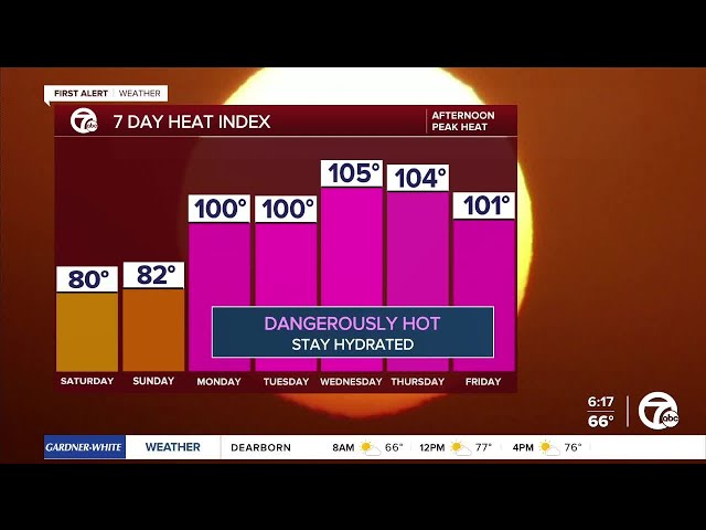 ⁣Metro Detroit weather: Heat wave coming next week