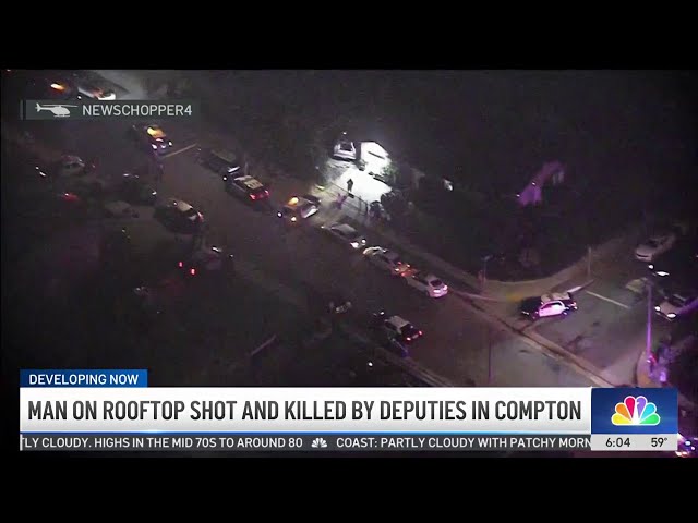 ⁣Man opens fire on sheriff's helicopter from Compton rooftop