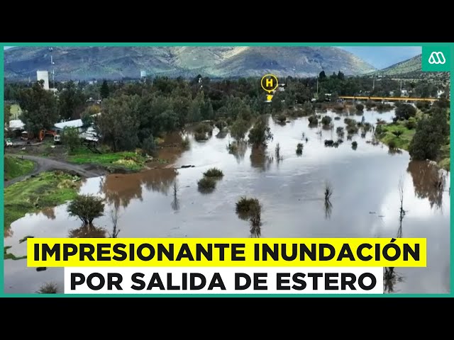 Impresionante inundación por salida de Estero Polpaico