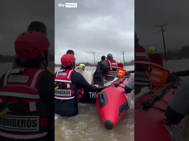 ⁣Residents evacuated after severe flooding in Chile