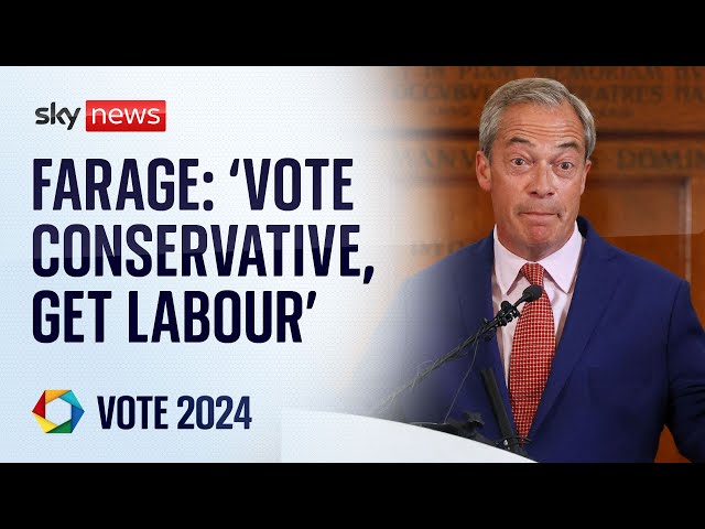 ⁣Farage demands to be involved in leaders' debate as Reform overtake Tories in poll