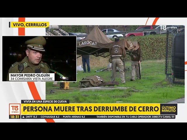 ⁣Persona en situación de calle murió tras derrumbe en Cerrillos: Vivía en un ruco