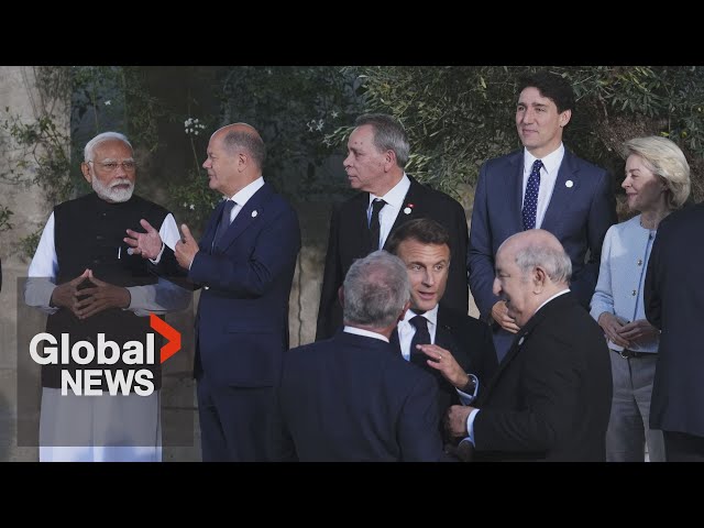 ⁣Trudeau and Modi meet face-to-face at G7 amid diplomatic row over murder of Canadian Sikh activist