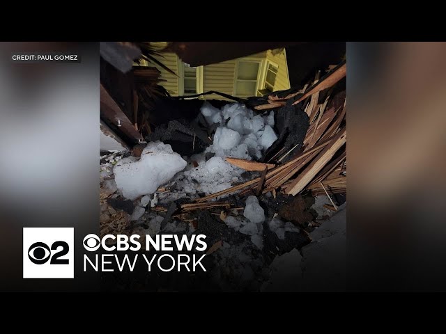 ⁣Ice crashes through Paterson family's roof after apparently falling from airplane
