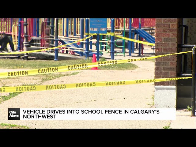 ⁣Vehicle drives into NW Calgary school