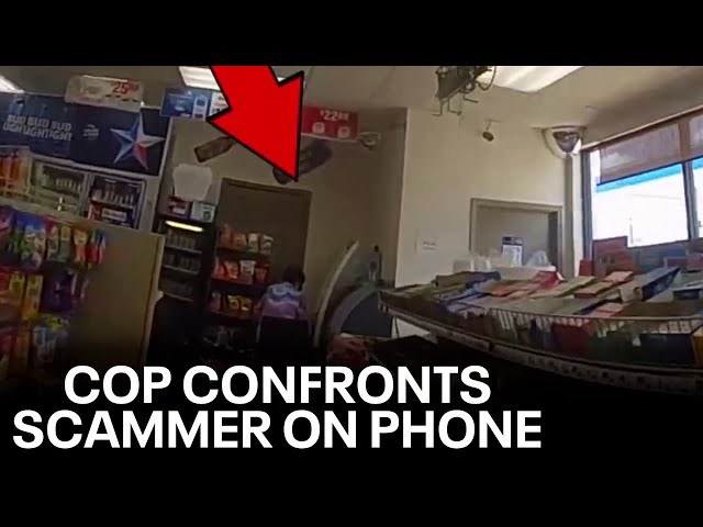 ⁣North Texas officer confronts man on phone scamming elderly woman: 'You freaking moron!'