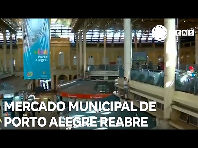 ⁣Mercado Público de Porto Alegre reabre após 41 dias fechado