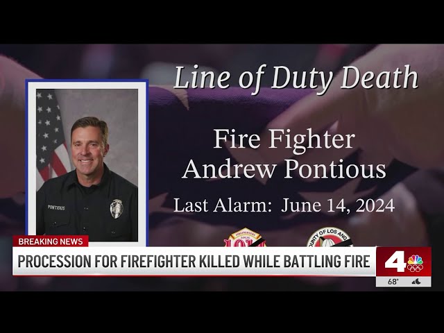 ⁣Procession honors fallen firefighter killed while on the job in Palmdale